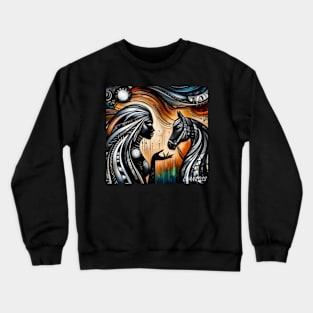 Queen and her horse by Charlotte VanRoss (cvanross ) Crewneck Sweatshirt